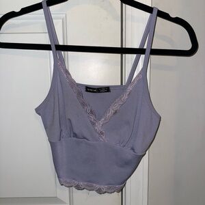 SHEIN Purple Lace Trim Cami Top